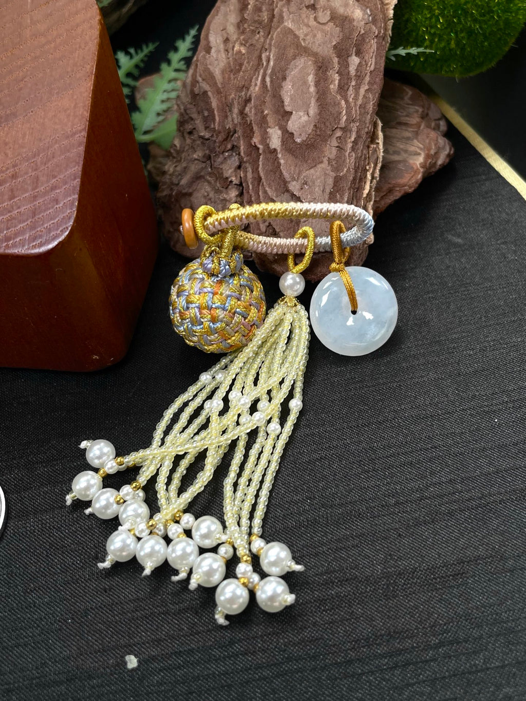 Jade Peace Button Bag Charm size 21.9mm✖️5.2mm