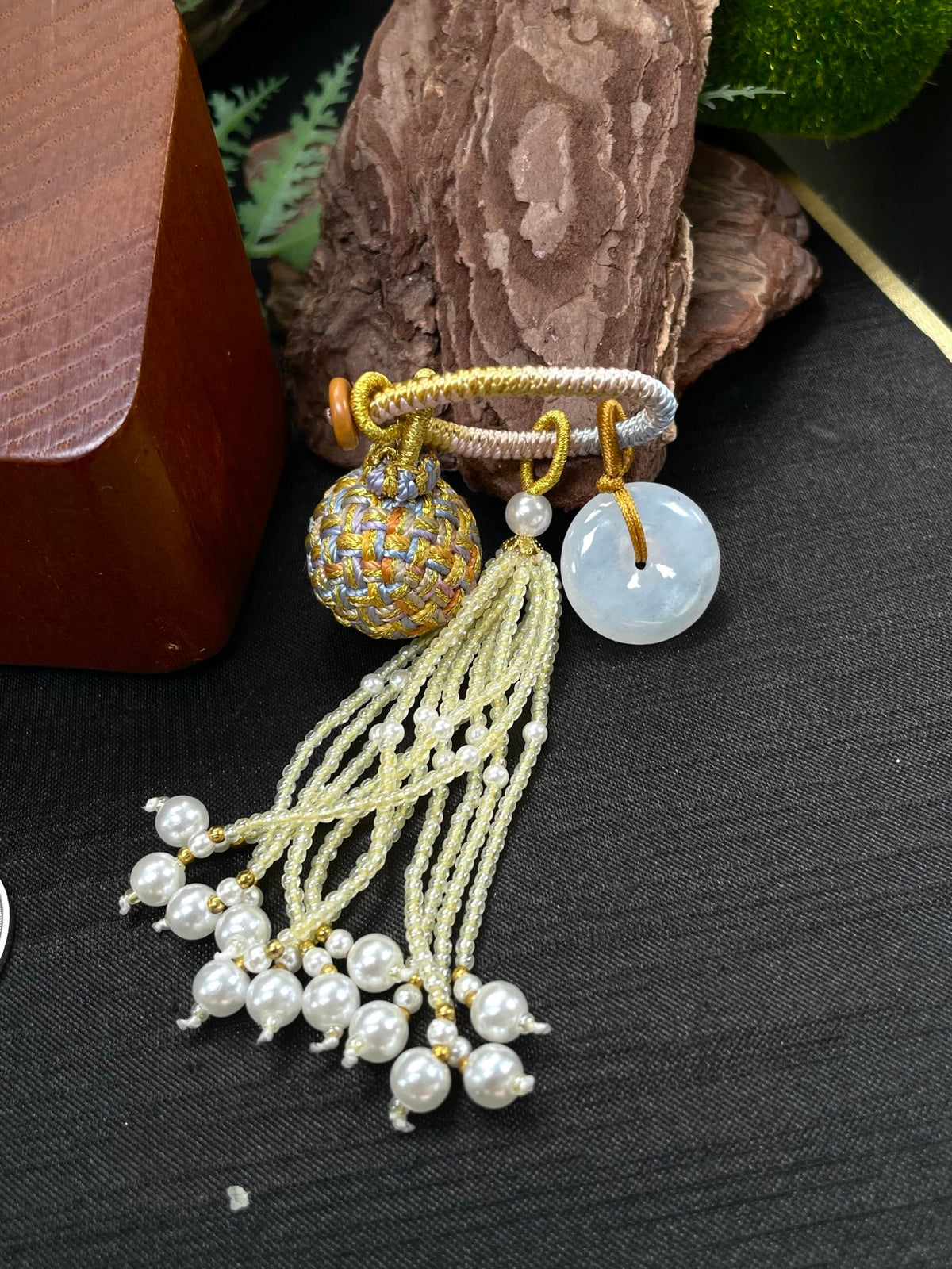 Jade Peace Button Bag Charm size 21.9mm✖️5.2mm