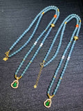 Imperial green Guatemala Jade Gourd Necklace S925 bead size4+mm
