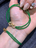 Imperial green Guatemala Double circle feature bracelet ~ Alloy bead size 2.5➕mm