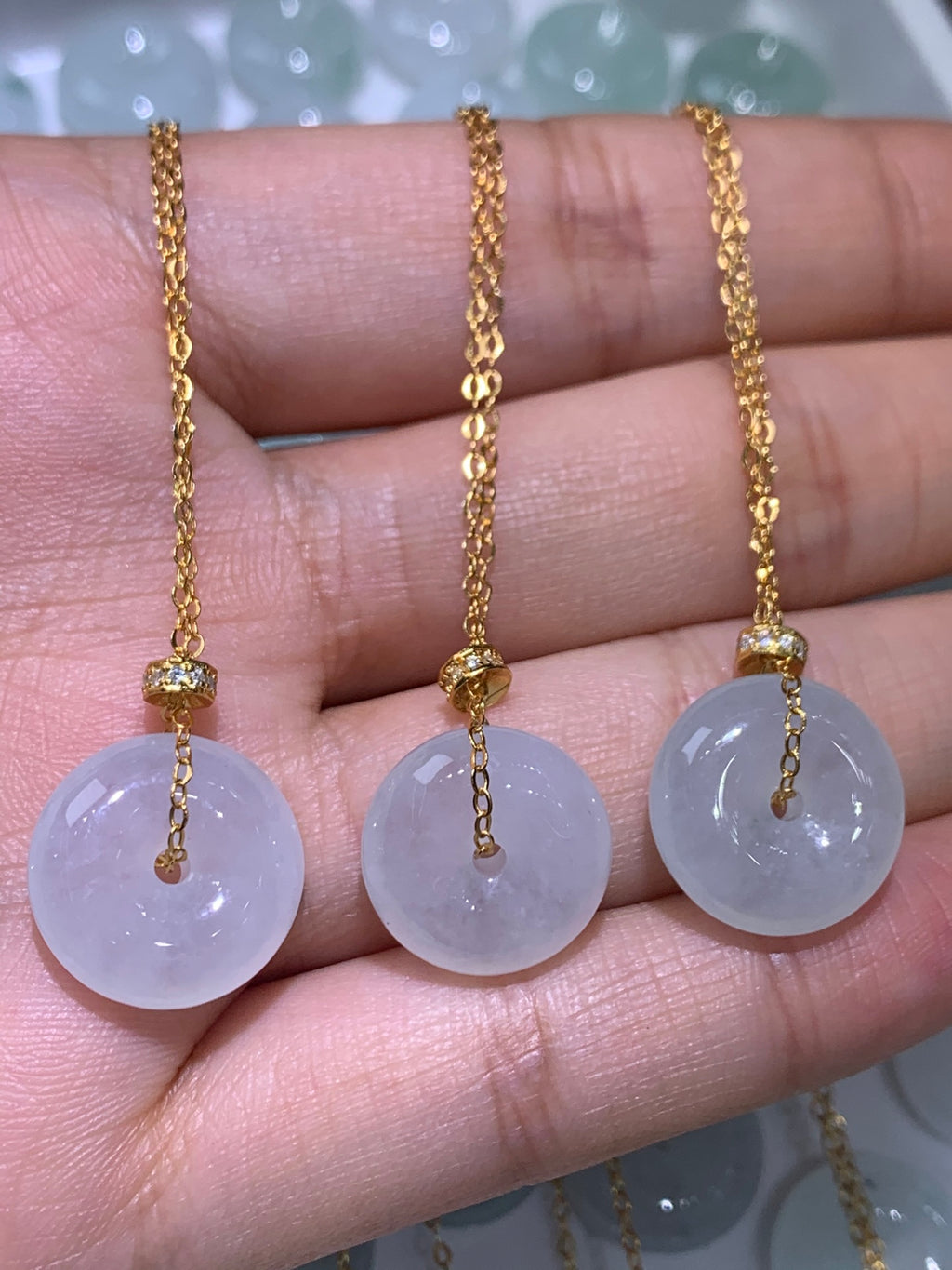 Jade Peace Buckle Necklace size 14mm✖️5mm S925