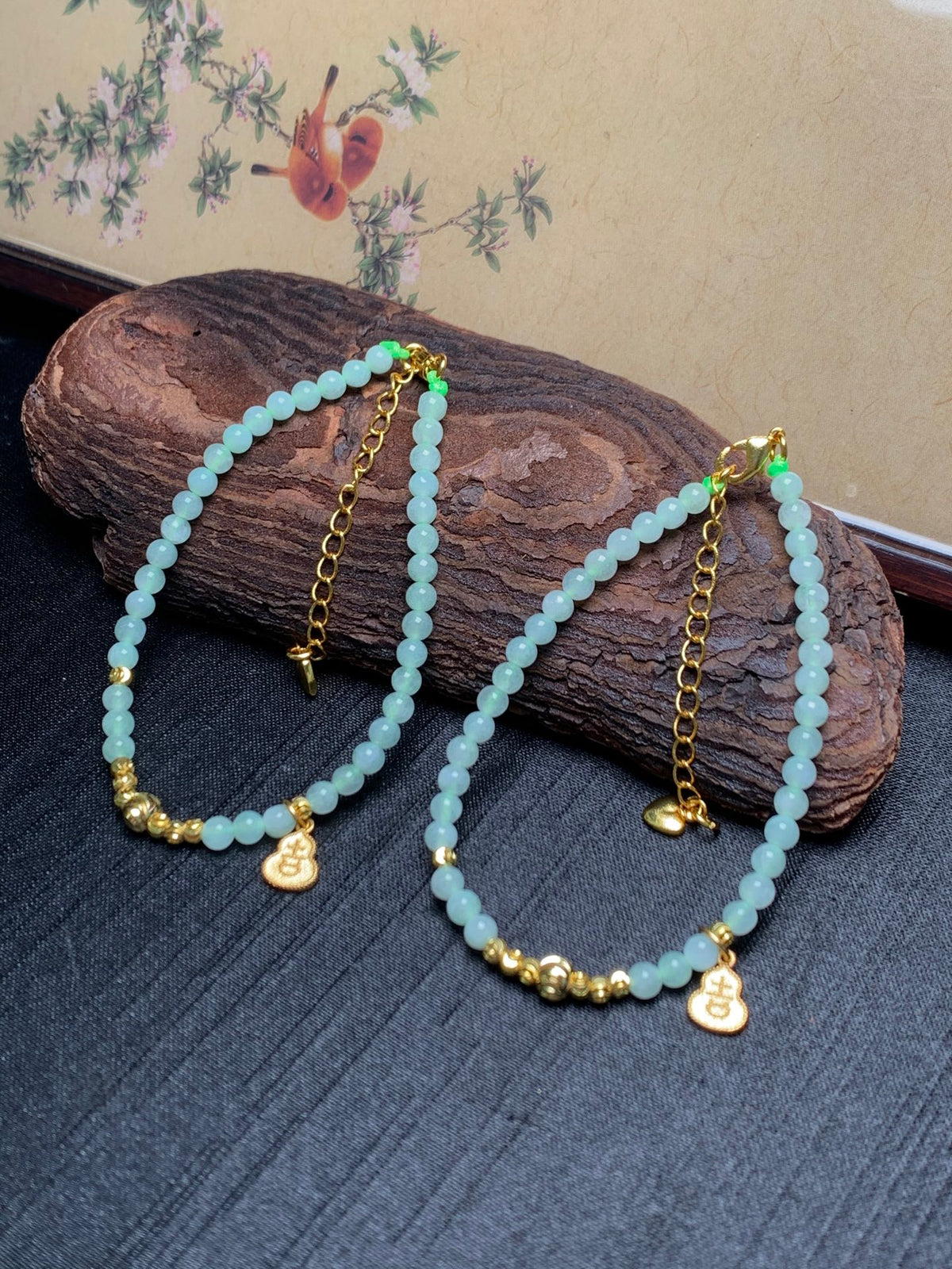 Jade DIY Alloy bead bracelet size 3mm+