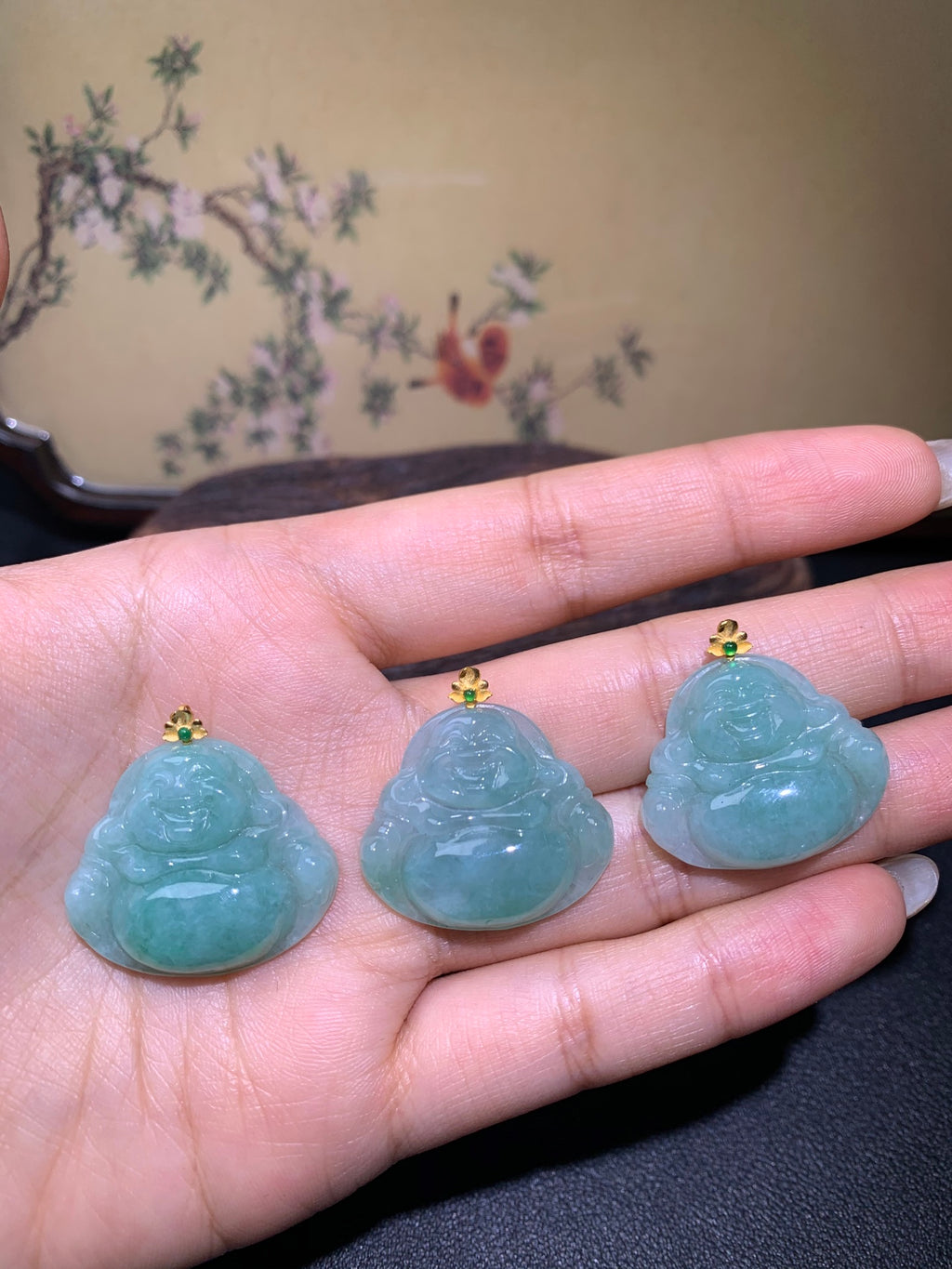 Jade gold 18k clasp Buddha  Size 22mm✖️26mm✖️5mm