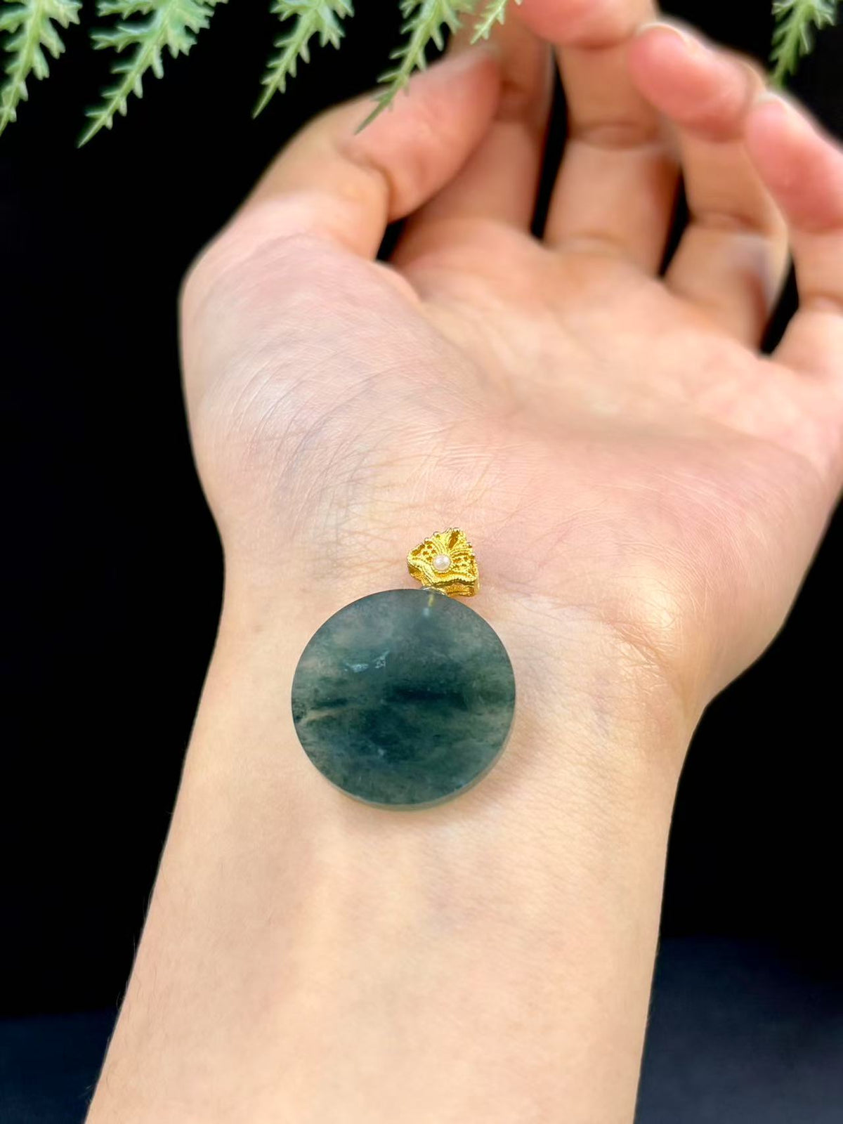 Guatemala Jade Wu Shi Pai (Peace Plaque)  size21mm✖️2mm